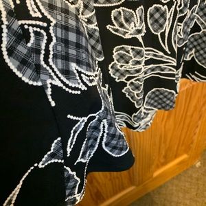 Plaid floral fit and flare dress